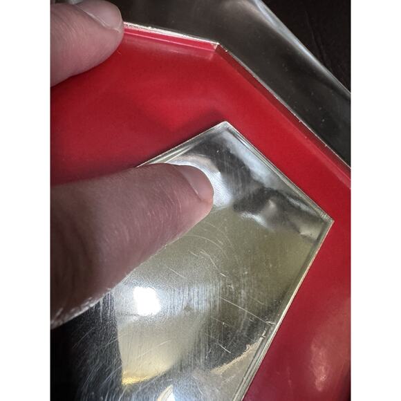 VTG MG Dealership Sign Chrome Plastic Red Hanging 18" x 19" British Leyland READ - Picture 8 of 16